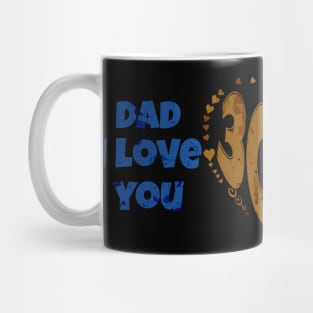 Retro Blue & Brown Dad I Love You 3000 Mug